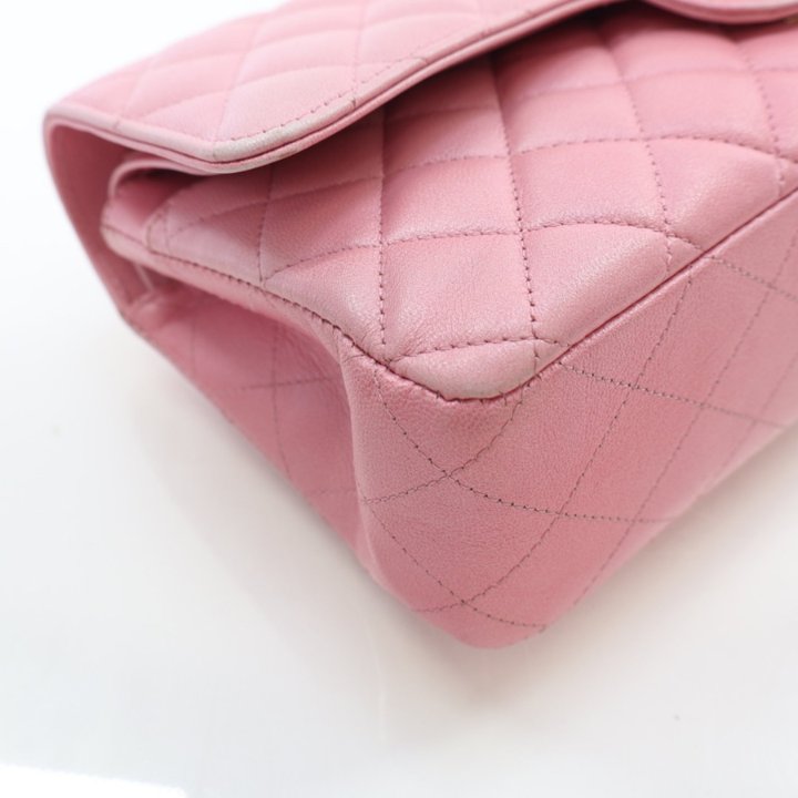 Chanel Medium Pink Goatskin Classic Double Flap Bag Luxe Du Jour