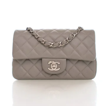 Chanel Mini Grey Lambskin Rectangle Bag