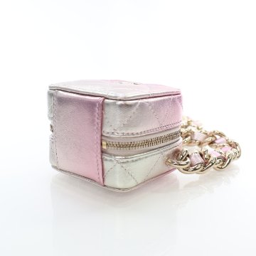 Chanel Mini Pink Lambskin Coco Punk Clutch with Chain - Luxe