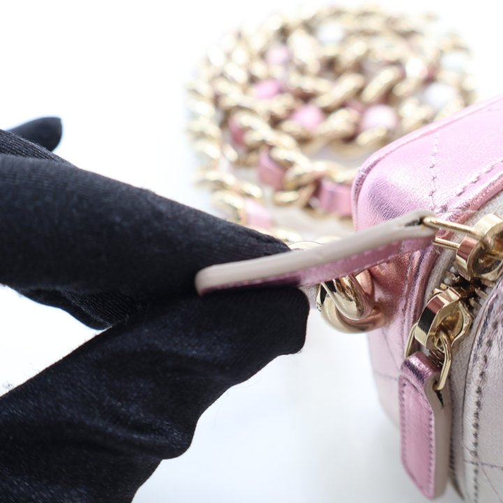 Chanel Mini Pink Lambskin Coco Punk Clutch with Chain - Luxe