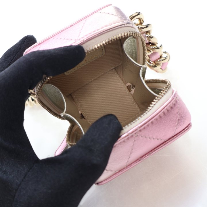 Chanel Mini Pink Lambskin Coco Punk Clutch with Chain - Luxe