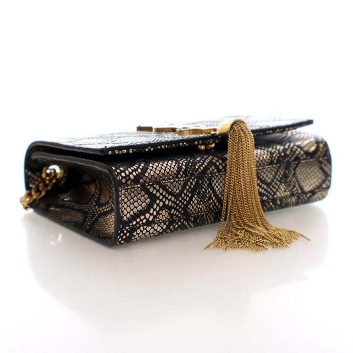Saint Laurent (YSL) Small Embossed Python Kate Crossbody - Luxe Du