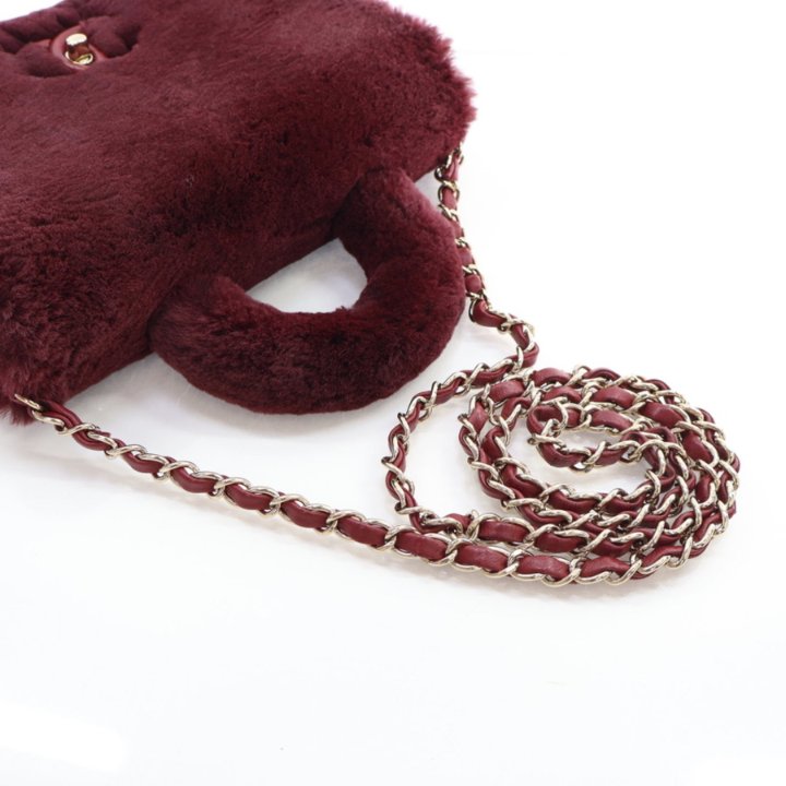 Burgundy Chanel Fur Backpack Chanel Red Metiers D'Art Lambskin - Main Image