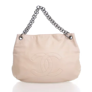Chanel Hobo Bag Beige Lambskin