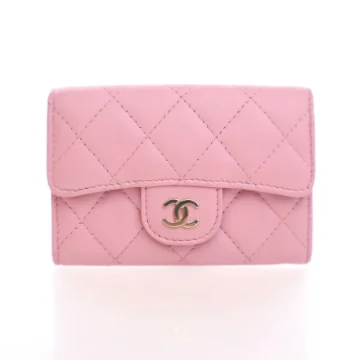 Chanel Pink Lambskin Classic Flap Card Holder
