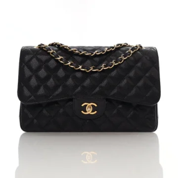 Chanel Jumbo Black Caviar Double Classic Flap