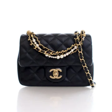 Chanel Mini Black Lambskin Square Flap