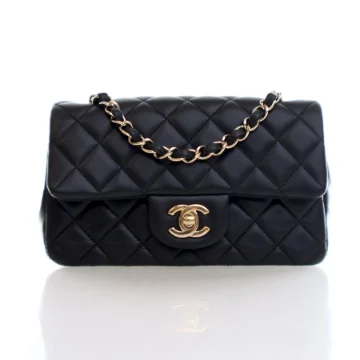 Chanel Mini Black Lambskin Rectangle Flap
