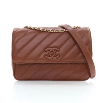 Chanel Brown Lambskin CC Signature Flap