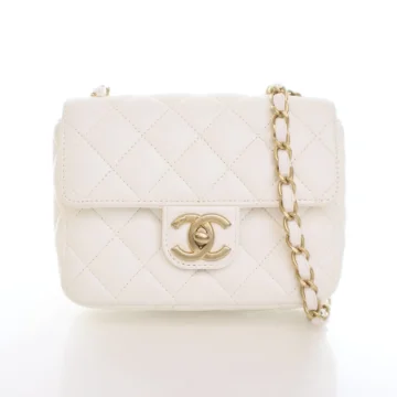 Chanel Mini White Lambskin Casino Chips Square Flap