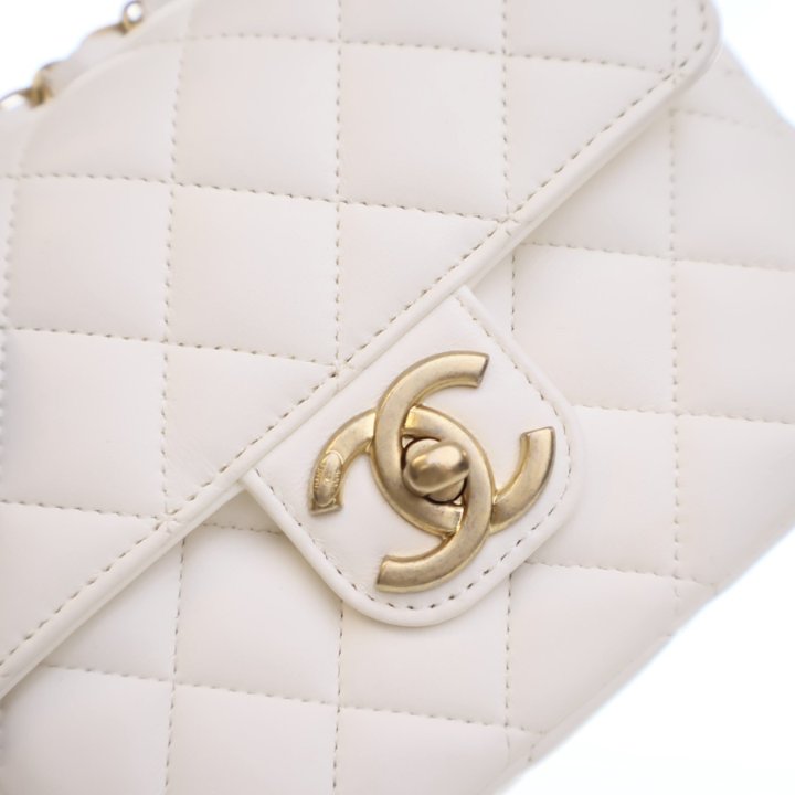 Chanel Mini White Lambskin Casino Chips Square Flap Bag - Luxe Du Jour