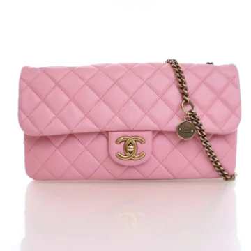 Chanel Pink Calfskin Crown Flap