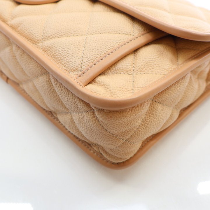 Chanel Medium Beige Caviar French Riviera Flap - Luxe Du Jour