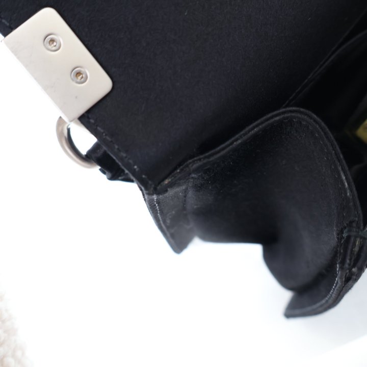 Chanel Medium Pearl Embellished Black Satin Boy Bag - Luxe