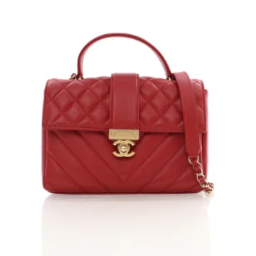 Chanel Red Calfskin In the City Top Handle