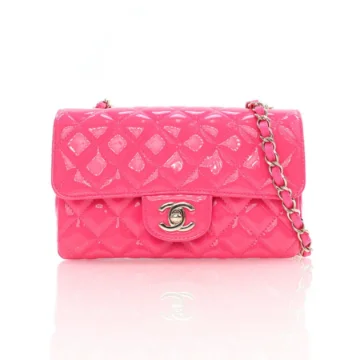 Chanel Mini Hot Pink Patent Rectangle Flap