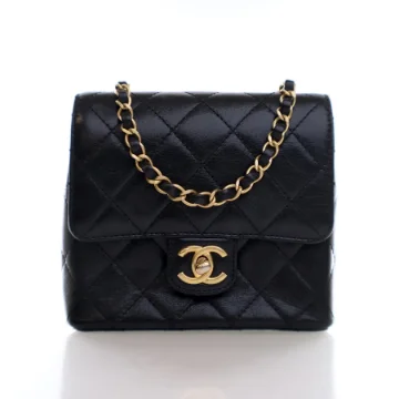 Chanel Black Goatskin Retro Classic Square Flap