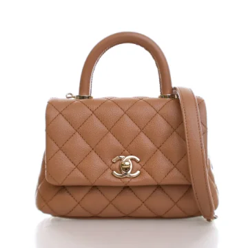 Chanel Mini Brown Caviar Coco Handle