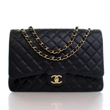 Chanel Maxi Black Caviar Classic Double Flap Bag