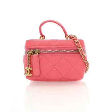 Chanel Mini Pink Caviar Top Handle Vanity