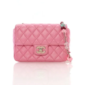 Chanel Mini Pink Lambskin Heart Square Bag