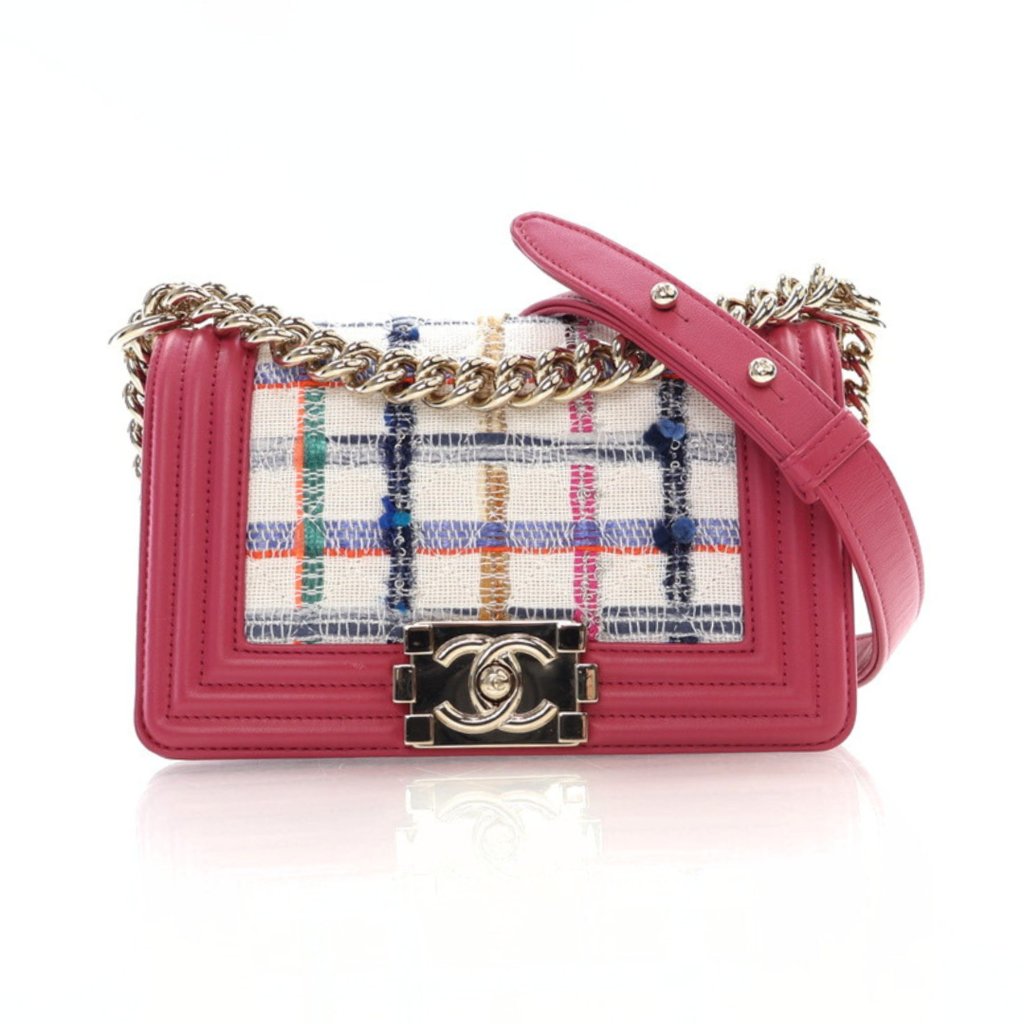 Chanel Small Pink Tweed Boy Bag - Luxe Du Jour