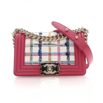 Chanel Small Pink Tweed Boy Bag