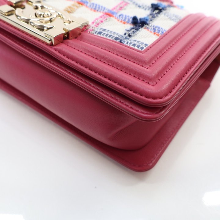 Chanel Small Pink Tweed Boy Bag - Luxe Du Jour