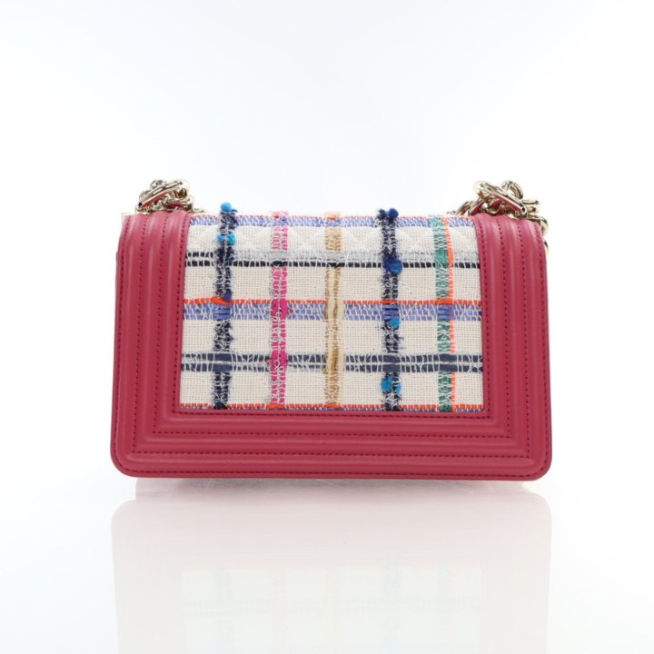 こめ『CHANEL TWEED』使用ピンクのジュエリーボックス CHANEL Tweed Quilted Mini Rectangular Flap Light Pink White