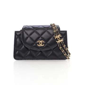 Chanel Mini Black Lambskin Wallet on Chain (WOC)