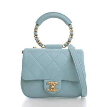Chanel Mini Blue Lambskin In The Loop Flap Bag