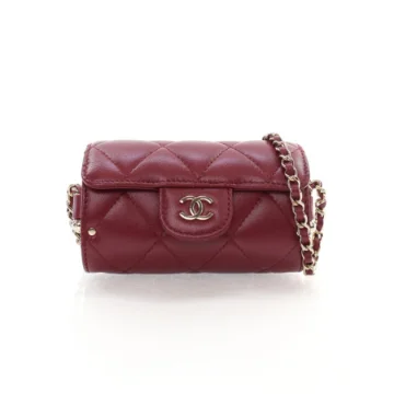 Chanel Mini Red Lambskin Secret Barrel Chain Bag