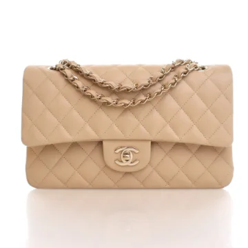 Chanel Medium Beige Caviar Classic Double Flap