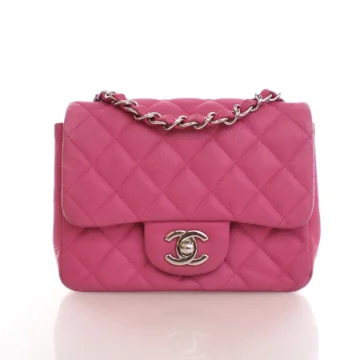 Chanel Mini Pink Caviar Square Flap Bag