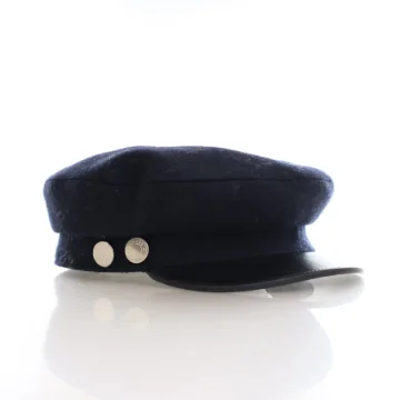 Hermes Navy Wool Newsboy Cap
