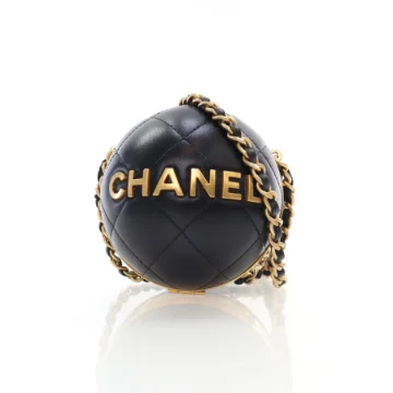 Chanel Black Lambskin Coco Sphere Minaudiere Bag