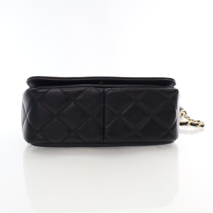 Chanel Vintage 1992 Black Gold Crystal Embellished CC Satin