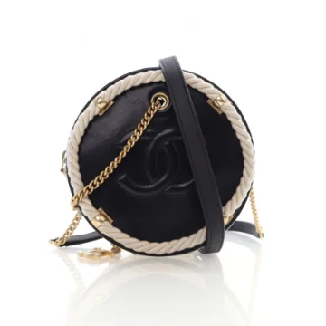 Chanel Black/White Calfskin En Vogue Round Bag