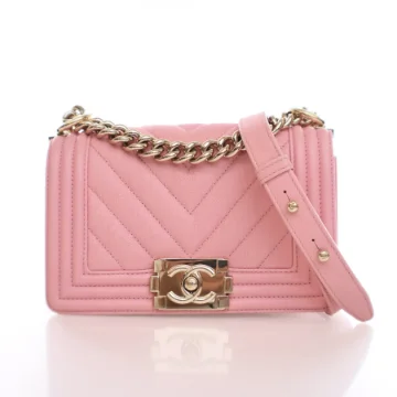 Chanel Small Pink Caviar Boy Bag