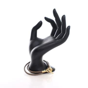 Hermes Etoupe Swift Glenan Double Tour Bracelet