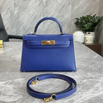 Hermes Mini Kelly Blue Electric