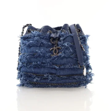 Chanel Blue Denim Paris Salzburg Edelweiss Bucket Bag