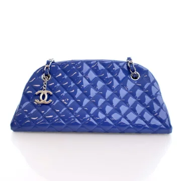 Chanel Medium Blue Patent Just Mademoiselle Bowling Bag