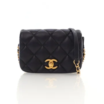 Chanel Mini Black Calfskin Nailed CC Flap Bag