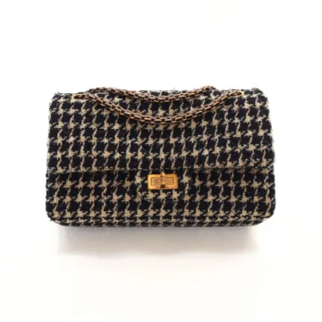 Chanel Black/Tan Tweed Houndstooth Reissue 226