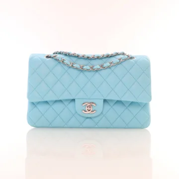 Chanel Medium Light Blue Calfskin Classic Flap