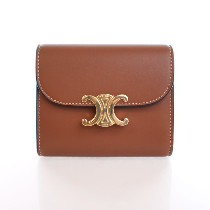 Celine Lambskin Triomphe Compact Wallet - Luxe Du Jour