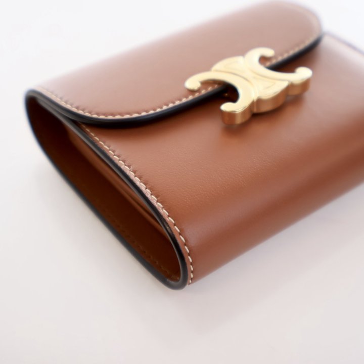 Celine Lambskin Triomphe Compact Wallet - Luxe Du Jour