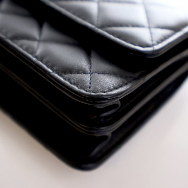 Chanel Small Black Lambskin Metal Top Handle Flap Bag - Luxe