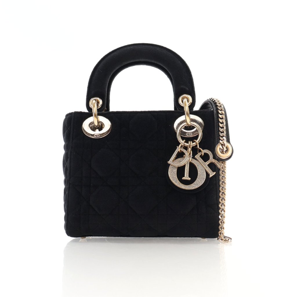 Dior Mini Black Velvet Lady Dior - Luxe Du Jour